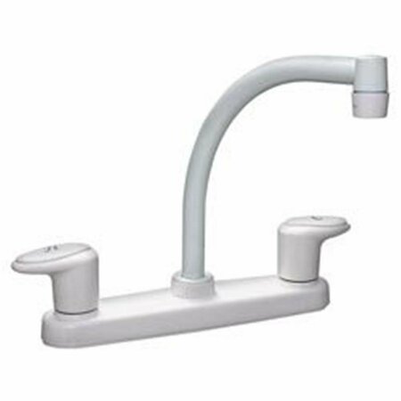 PHOENIX FAUCETS Hi-Arc 2 Lever 0.25 Turn Plastic Kitchen Faucet, White - 8 in. PHFPF221202